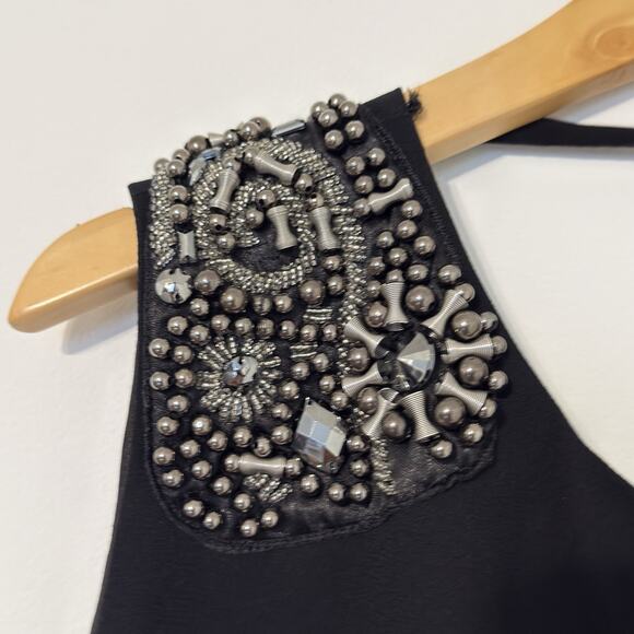 Zara Short Romper with Embellished Shoulders and Open Back, Size L - Picture 5 of 12